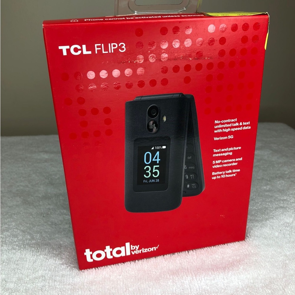 TCL Flip 3 Mobile Phone in Sleek Black